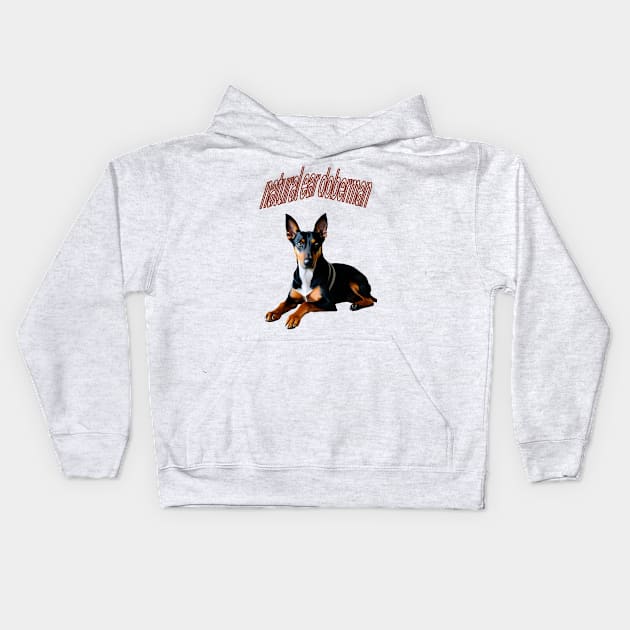 natural ear doberman Kids Hoodie by woorma